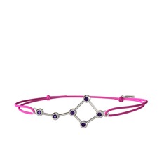 Ametist 8 ayar beyaz altın bileklik