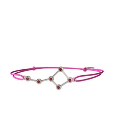 Garnet 18 ayar beyaz altın bileklik