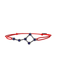 Lab safir 925 ayar siyah rodyum kaplama gümüş bileklik