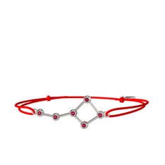 Rodolit garnet 8 ayar beyaz altın bileklik