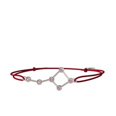 Ursa Major Bileklik - Pembe kuvars 8 ayar beyaz altın bileklik #1yak25k