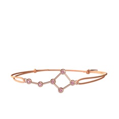 Pembe kuvars 18 ayar rose altın bileklik