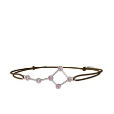 Ursa Major Bileklik - Pembe kuvars 18 ayar beyaz altın bileklik #3z285h