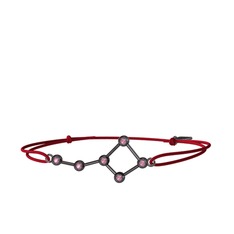 Ursa Major Bileklik - Pembe kuvars 925 ayar siyah rodyum kaplama gümüş bileklik #5lu1nh