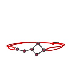 Ursa Major Bileklik - Rodolit garnet 925 ayar siyah rodyum kaplama gümüş bileklik #7ulbxt