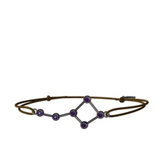 Ursa Major Bileklik - Ametist 925 ayar siyah rodyum kaplama gümüş bileklik #90tw8x
