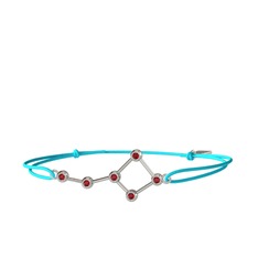 Garnet 18 ayar beyaz altın bileklik