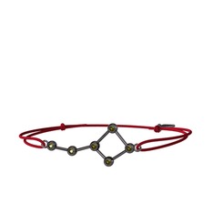 Peridot 925 ayar siyah rodyum kaplama gümüş bileklik