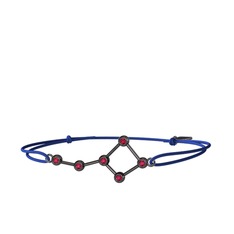 Ursa Major Bileklik - Rodolit garnet 925 ayar siyah rodyum kaplama gümüş bileklik #d9h6be