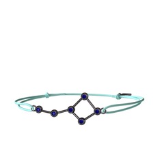 Lab safir 925 ayar siyah rodyum kaplama gümüş bileklik