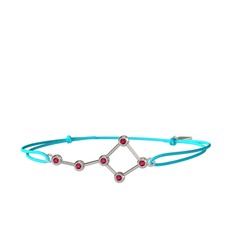 Rodolit garnet 14 ayar beyaz altın bileklik