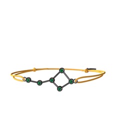 Ursa Major Bileklik - Yeşil kuvars 925 ayar siyah rodyum kaplama gümüş bileklik #jjf96c