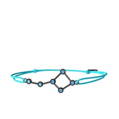 Ursa Major Bileklik - Akuamarin 925 ayar siyah rodyum kaplama gümüş bileklik #o7iuxn