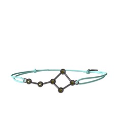 Ursa Major Bileklik - Peridot 925 ayar siyah rodyum kaplama gümüş bileklik #p1bbca