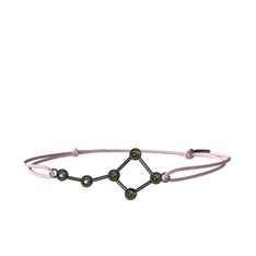 Ursa Major Bileklik - Peridot 925 ayar siyah rodyum kaplama gümüş bileklik #uj74a8