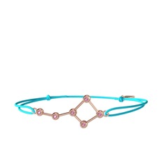 Pembe kuvars 925 ayar rose altın kaplama gümüş bileklik