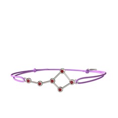 Garnet 8 ayar beyaz altın bileklik