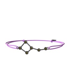 Ursa Minor Bileklik - Peridot 925 ayar siyah rodyum kaplama gümüş bileklik #11a0071