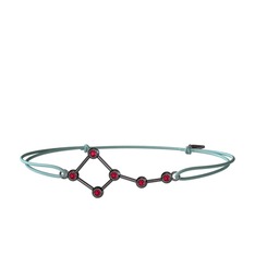 Ursa Minor Bileklik - Rodolit garnet 925 ayar siyah rodyum kaplama gümüş bileklik #12zotx5
