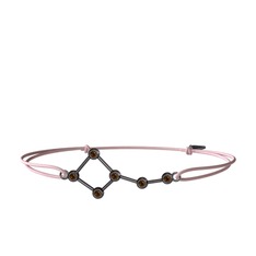 Ursa Minor Bileklik - Dumanlı kuvars 925 ayar siyah rodyum kaplama gümüş bileklik #1414q25