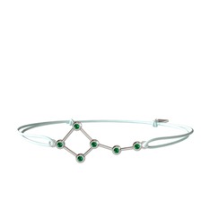 Ursa Minor Bileklik - Yeşil kuvars 14 ayar beyaz altın bileklik #1581lna