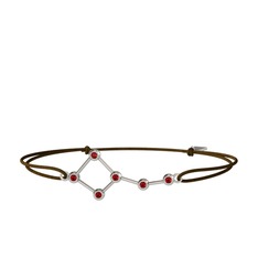 Garnet 14 ayar beyaz altın bileklik