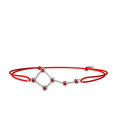 Rodolit garnet 14 ayar beyaz altın bileklik