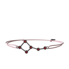 Ursa Minor Bileklik - Garnet 925 ayar siyah rodyum kaplama gümüş bileklik #1a6ffhp