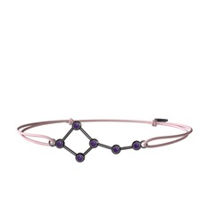 Ursa Minor Bileklik - Ametist 925 ayar siyah rodyum kaplama gümüş bileklik #1akowmo