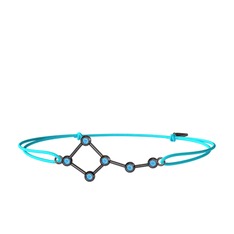 Ursa Minor Bileklik - Akuamarin 925 ayar siyah rodyum kaplama gümüş bileklik #1cee4mn