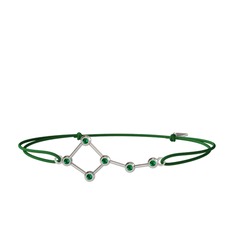 Yeşil kuvars 14 ayar beyaz altın bileklik