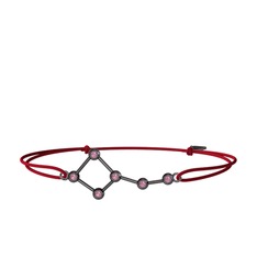 Ursa Minor Bileklik - Pembe kuvars 925 ayar siyah rodyum kaplama gümüş bileklik #1ga47nm