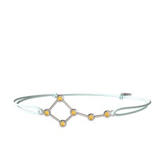 Sitrin 14 ayar beyaz altın bileklik