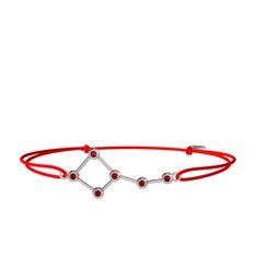 Garnet 18 ayar beyaz altın bileklik