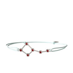 Garnet 14 ayar beyaz altın bileklik