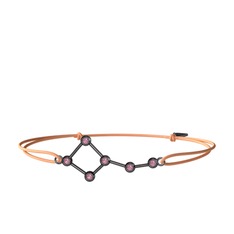 Ursa Minor Bileklik - Pembe kuvars 925 ayar siyah rodyum kaplama gümüş bileklik #1kv38vh
