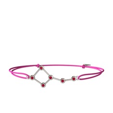 Rodolit garnet 18 ayar beyaz altın bileklik