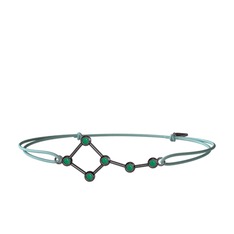 Ursa Minor Bileklik - Kök zümrüt 925 ayar siyah rodyum kaplama gümüş bileklik #1ocplzb
