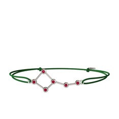 Rodolit garnet 14 ayar beyaz altın bileklik