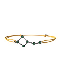 Ursa Minor Bileklik - Yeşil kuvars 925 ayar siyah rodyum kaplama gümüş bileklik #1u3bygb