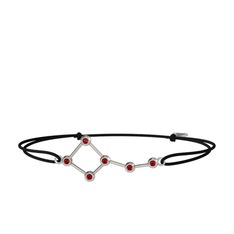 Garnet 8 ayar beyaz altın bileklik