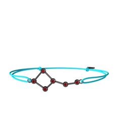 Garnet 925 ayar siyah rodyum kaplama gümüş bileklik