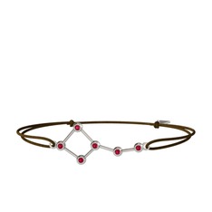 Rodolit garnet 18 ayar beyaz altın bileklik