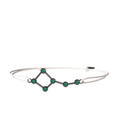 Ursa Minor Bileklik - Kök zümrüt 925 ayar siyah rodyum kaplama gümüş bileklik #1ycsm7p