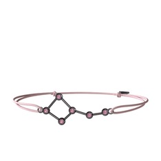 Ursa Minor Bileklik - Pembe kuvars 925 ayar siyah rodyum kaplama gümüş bileklik #1yvrpd2