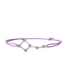 Pembe kuvars 8 ayar beyaz altın bileklik