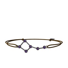 Ursa Minor Bileklik - Ametist 925 ayar siyah rodyum kaplama gümüş bileklik #2ow97l