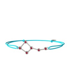 Rodolit garnet 18 ayar beyaz altın bileklik