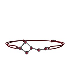 Ursa Minor Bileklik - Rodolit garnet 925 ayar siyah rodyum kaplama gümüş bileklik #6iyxcz