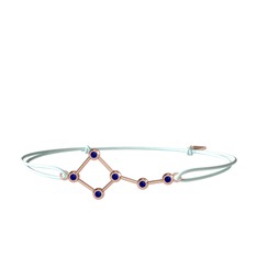 Lab safir 925 ayar rose altın kaplama gümüş bileklik